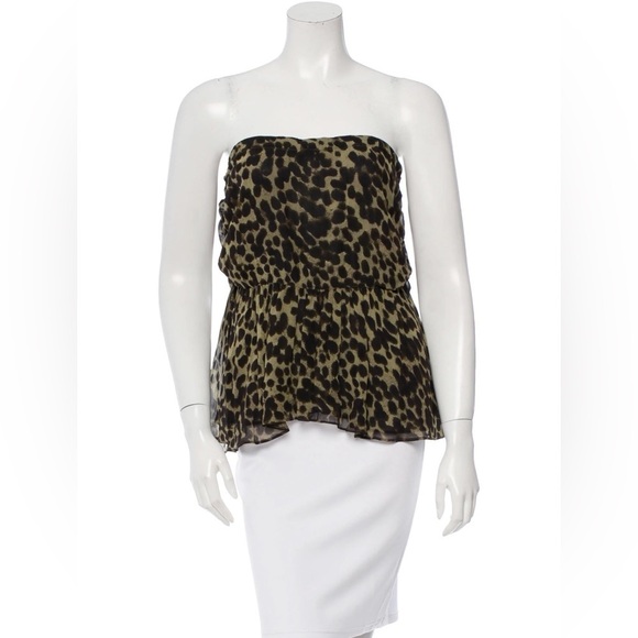 Isabel Marant Leopard Print Strapless Top - Picture 1 of 11